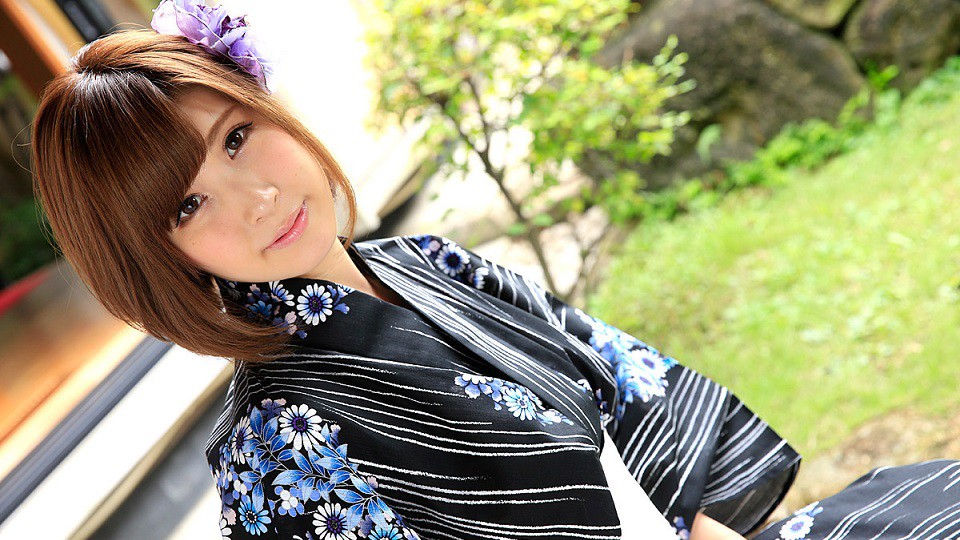 1pon 081917_569 折原ほのか 天然Hカップの浴衣美女に生ハメ中出し!